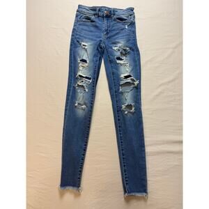 American Eagle Super Stretch Distressed Skinny Jeans Women’s Size 2